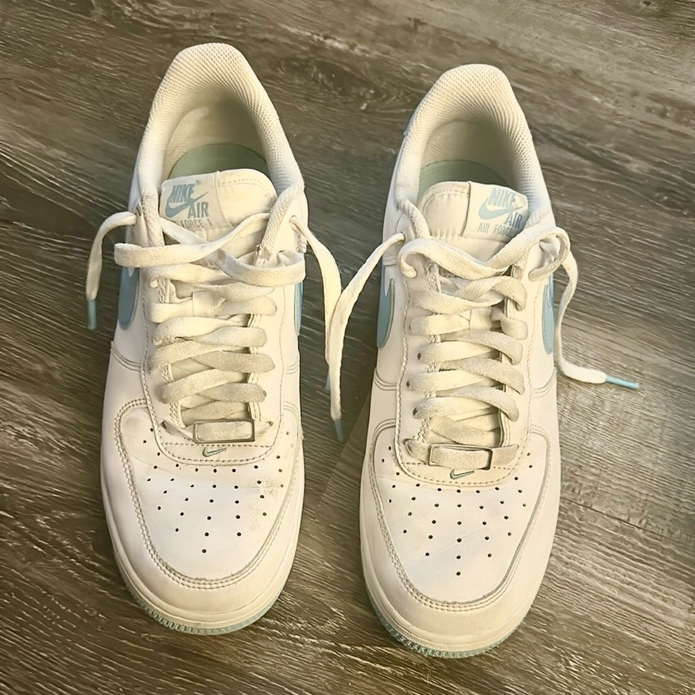 Nike Air Force 1 White with Light Blue Accents
